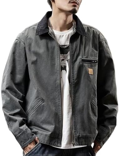 FSSNHQHCJ retro american work jacket men winter quilted jacket