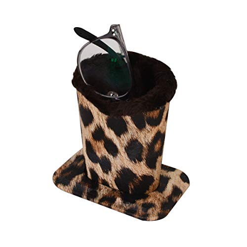Image of Pack of 2 Soft Plush Lined Eyeglasses Holder Stand Protective Glasses Holder Stand