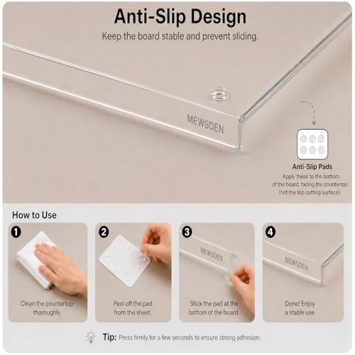 Acrylic Cutting Board with Counter Lip, Clear Cutting Boards for Countertop Protector, Non - image 7