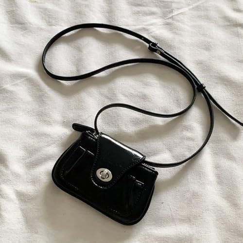 Underarm Handbag Crossbody Pu Leather Single Shoulder Bag Minimalist Solid Color Tote Bags Female(black)