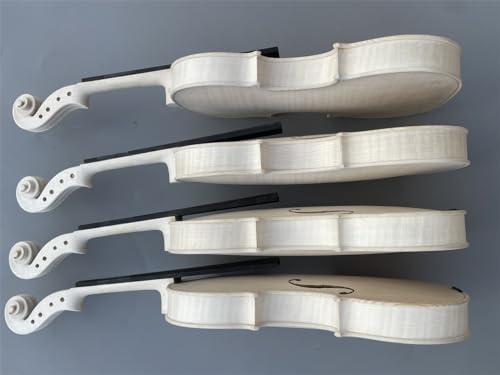 Vetimobato Violino artesanal inacabado 4/4 tamanho completo bordo chama traseira abeto top violino b
