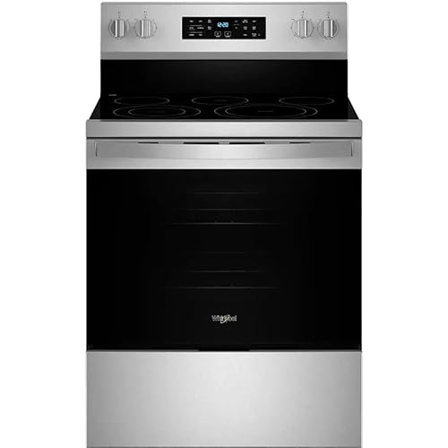 Whirlpool 30 in. 5 Element Freestanding Electric Range in Fingerprint Resistant Stainless Steel with Air Cooking Technology