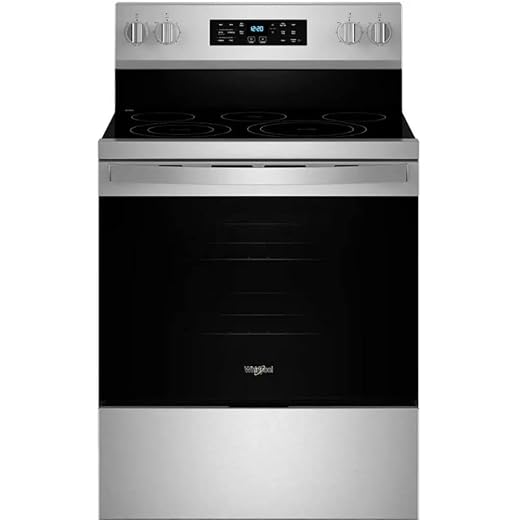 Whirlpool 30 in. 5 Element Freestanding Electric Range in Fingerprint Resistant Stainless Steel with Air Cooking Technology