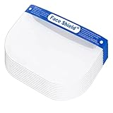 [HUOFU] フェイスシールド 10枚 50枚100枚 フェイスガード 飛沫防止 face shield 透明 軽量 ほこり 花粉対策 防塵 防災面 簡易防護面 曇り止め 顔保護 作業場 飲食 接客 介護 ペンキ塗り 草刈り 水洗い可 組立済 (10枚セット)