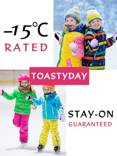 Image of SATINIOR Kids Snow Mittens Waterproof Winter Ski Gloves Warm Thicken Snow Gloves for Girls Boys