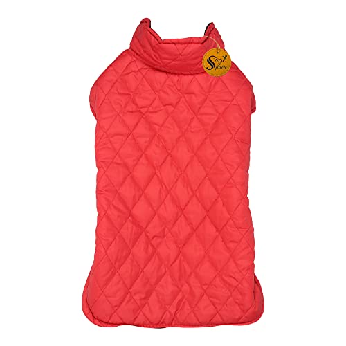 Image of Sage Square Winter Coat, Reversible Warm Jacket, Waterproof & Windproof Cold Weather Coat, Stylish & Cozy (Black and Red) (Medium - 18 Inches)