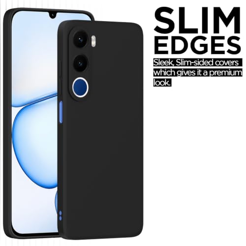 Image of Outlouders Back Cover for Realme C100x | Camera Protection | Durable Soft Matte Silicone Bumper Case (Black)