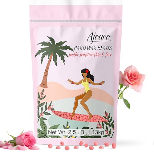 Image of Ajoura 2.5LB Wax Beads for Hair Removal, Rose Hard Wax for Coarse Hair, Perfect for Brazilian, Bikini, Eyebrow, Legs, Facial, and Full Body Waxing, At-Home Wax Refill for Women and Men