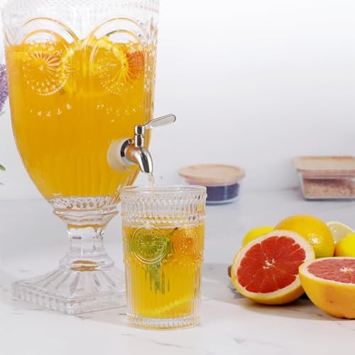 Image of Bellemax 3 LTR Glass Beverage Dispenser with Tap, Drink Dispensers for Beer, Water, Cocktails, Detox Drinks & More Perfect for Parties,Bars,Restaurants,Weddings Decoration,Daily Uses (BX-01)