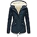 Produktbild Kobay-Damen Winter Jacke Winterparka Mantel Baumwolljacke Winterjacke mit Kapuze Kunstfell Winterjacke warm gefüttert