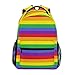 Produktbild TIZORAX Rainbow Stripes Rucksack Schule College Tasche Schultasche Wandern Reise Rucksack für Damen Herren, Damen, Pattern-1, Einheitsgröße