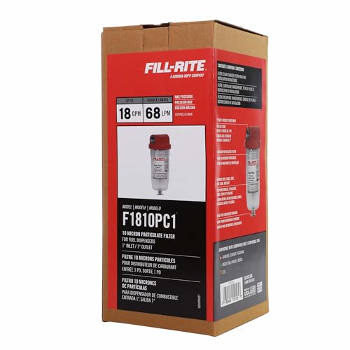 Image of Fill-Rite F1810PC1 10 Micron Particulate 25 GPM Clear Bowl Fuel Filter with 1 inch Filter Head