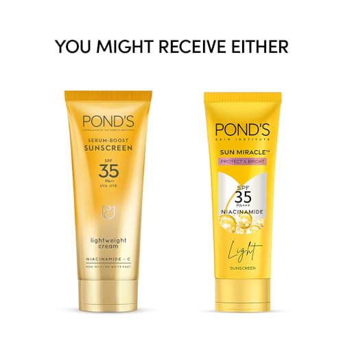 Image of POND's Serum Boost Sunscreen For All Skin Types Prevent And Fade Dark Patches With The Power Of Spf 35 And Niacinamide-C Serum 15G, Pack Of 1