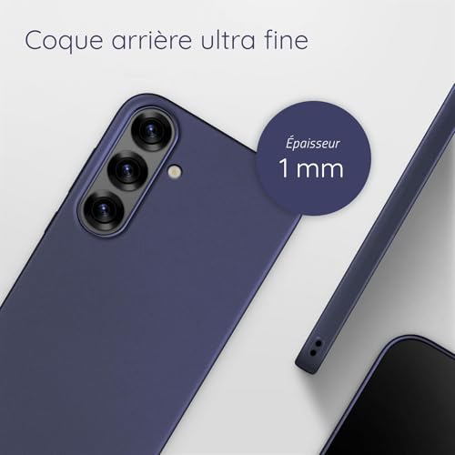 Coque Samsung Galaxy S25 Plus bleu métallique ultra fine rigide moex Alpha