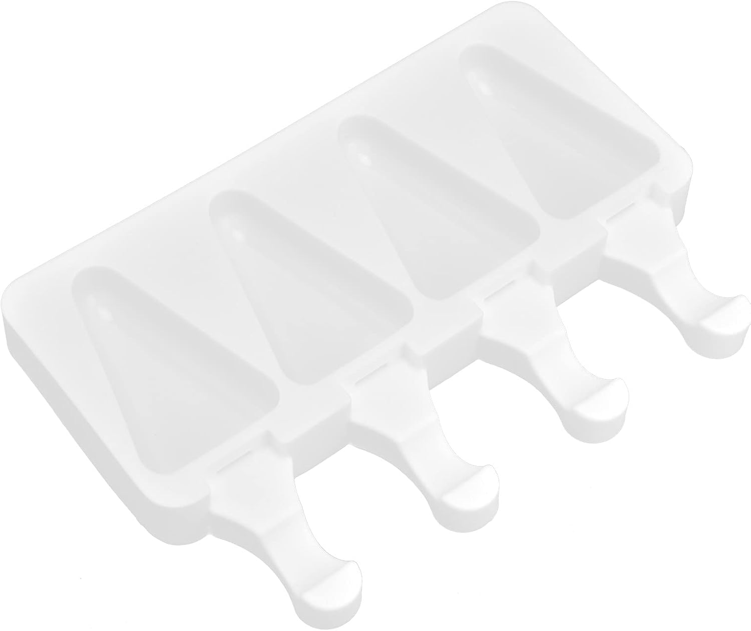 Multi-Grid Silicone Ice Bar Tool - Heat-Proof Reusable Ice Cream Making Tool for Kitchen DIY (4 Triangle Popsicles)
