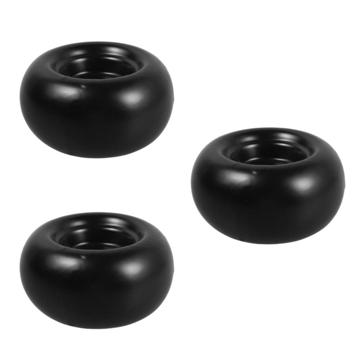 Toyvian 3 Stück Keramik Kerzenhalter Schwarz in Donutform für