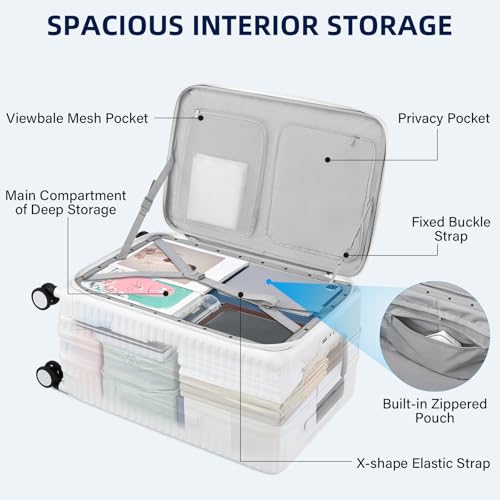 Hard Shell Suitcases 24 Inch Check in Luggage with Spinner Wheels Cup Holder, Lightweight Top Opening Expandable Luggage Hard Case Rolling Medium Checked Suitcase with Lock, White4