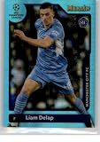 2021-22 Topps Merlin Chrome UEFA Champions League Refractor Aqua Prism #105 Liam Delap RC Rookie Card Manchester City FC Official UCL Soccer Card in Raw (NM or Better) Condition