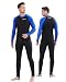 COPOZZ Wetsuit Mens Womens Youth Wetsuit - Full Body UV Protection - for Diving Snorkeling Surfing Spearfishing Sport Skin (Black/Navy-Blue, X-Large for Men)