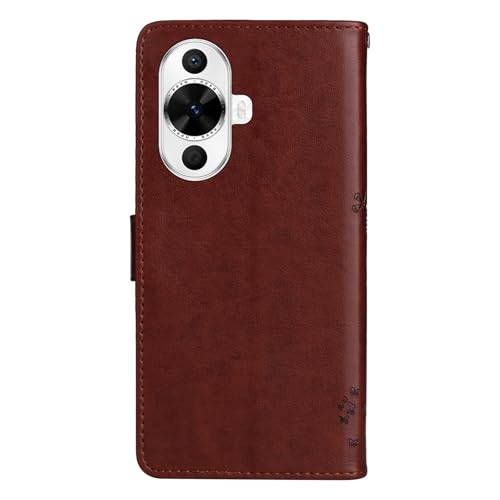Coque Huawei Nova 12S 4G étui de téléphone portefeuille marron - 5