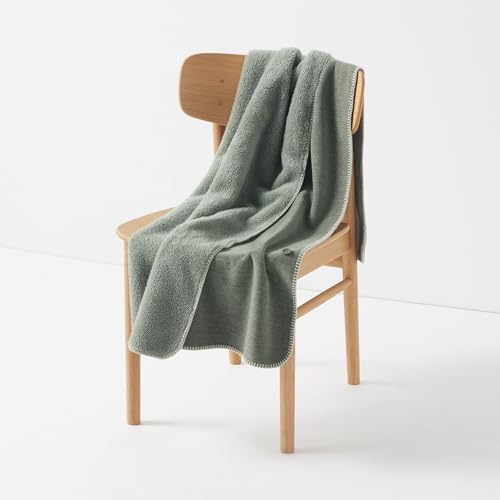 無印良品 両面使いシェニールブランケット 80×130cm・グリーン 84932700 [5]