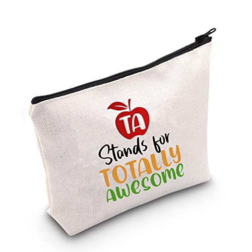 LEVLO Teacher Assistants Gifts TA Stands For Totally Awesome Makeup Bags End Of Term Gift TA Bags (TA Stands For Totally Awesome)