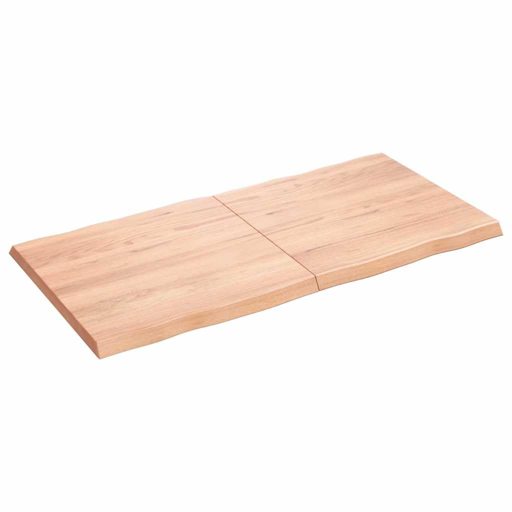 Plateau de table en chêne massif 120 cm avec bord d'arbre naturel pour un bureau haut de gamme