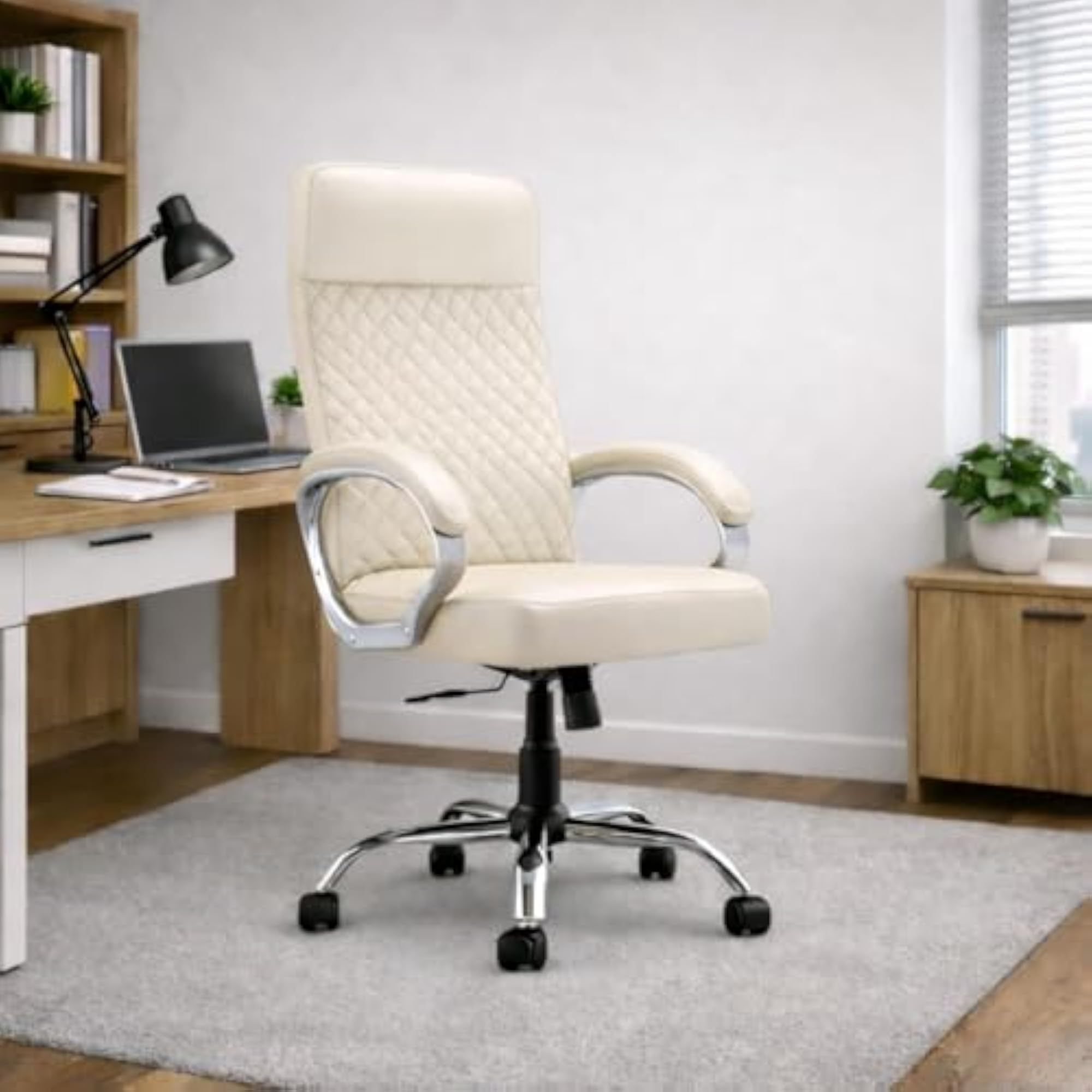 High Back Premium Executive Office Chair with Quilted PU Leather