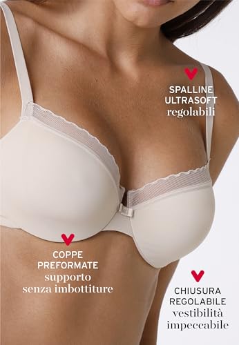 Lovable Reggiseno Con Ferretto E Coppe Non Imbottite Preformate In Microfibra, Sostegno, Forma Seno Naturale, Art. 027M, My Daily Comfort Donna - 4