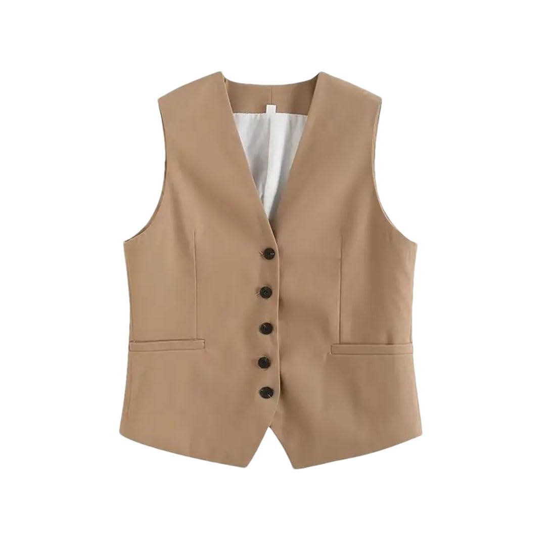 Women Retro Linen Office Suits V Neck Vest Blazer Commuter Wide Leg Shorts Vintage 2 Piece Work Clothes
