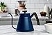Kook Gooseneck Kettle, Kettle Stovetop, with Thermometer, Tea Pot, for Pour Over Coffee & Tea, Temperature Gauge, Electric, Compatible for Gas Stovetop, 3 Ply Stainless Steel Base, 27 oz, (Navy)
