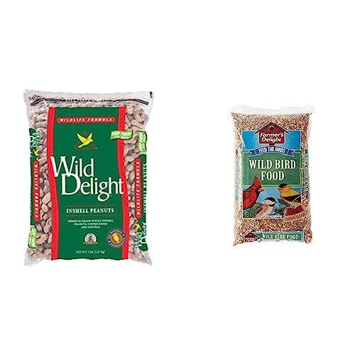 Wild Delight Inshell Peanuts, 5 lb and Wagner's Farmer's Delight Wild Bird Food with Cherry Flavor, 10-Pound Bag