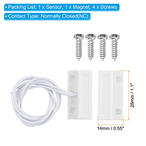 Interruptor magnético de lengüeta NC cableado para ventanas y puertas PATIKIL 2