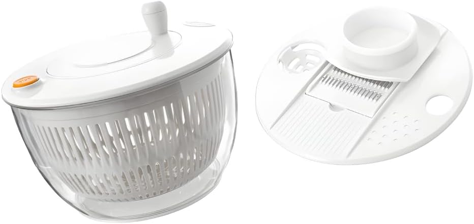 Novative 2 1 Device for Salad and Vegetable Slicing Large Basket