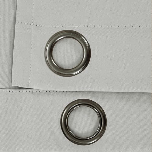 Lush Decor Insulated Grommet Blackout Window Curtain Panels, Pair, 52" W x 95" L, Light Gray - Classic Modern Design - Chic Window Decor - Long Curtains for Living Room, Bedroom, Or Dining Room by Lush Decor - Used condition - Image 4