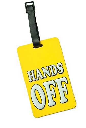 Preisvergleich Produktbild HAUPTSTADTKOFFER Kofferanhänger inklusive Adressfeld, Kofferschild aus Kunststoff, Gepäckschild für Koffer Tasche Rucksack, 10,2 cm x 6,2 x 0,4 cm, Farbe: Hands Off Gelb