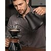 Cocinare Gooseneck Electric Kettle, 1F Precise Temperature Control, 1500W Fast Heating, Pour Over Coffee & Tea Kettle with Brew Timer & Keep Warm, Stainless Steel, 0.9L (Goya Walnut)