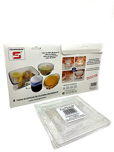 TECNHOGAR 04022 tapas elásticas de silicona Set mit 4 elastischen Deckeln aus Silikon Cover