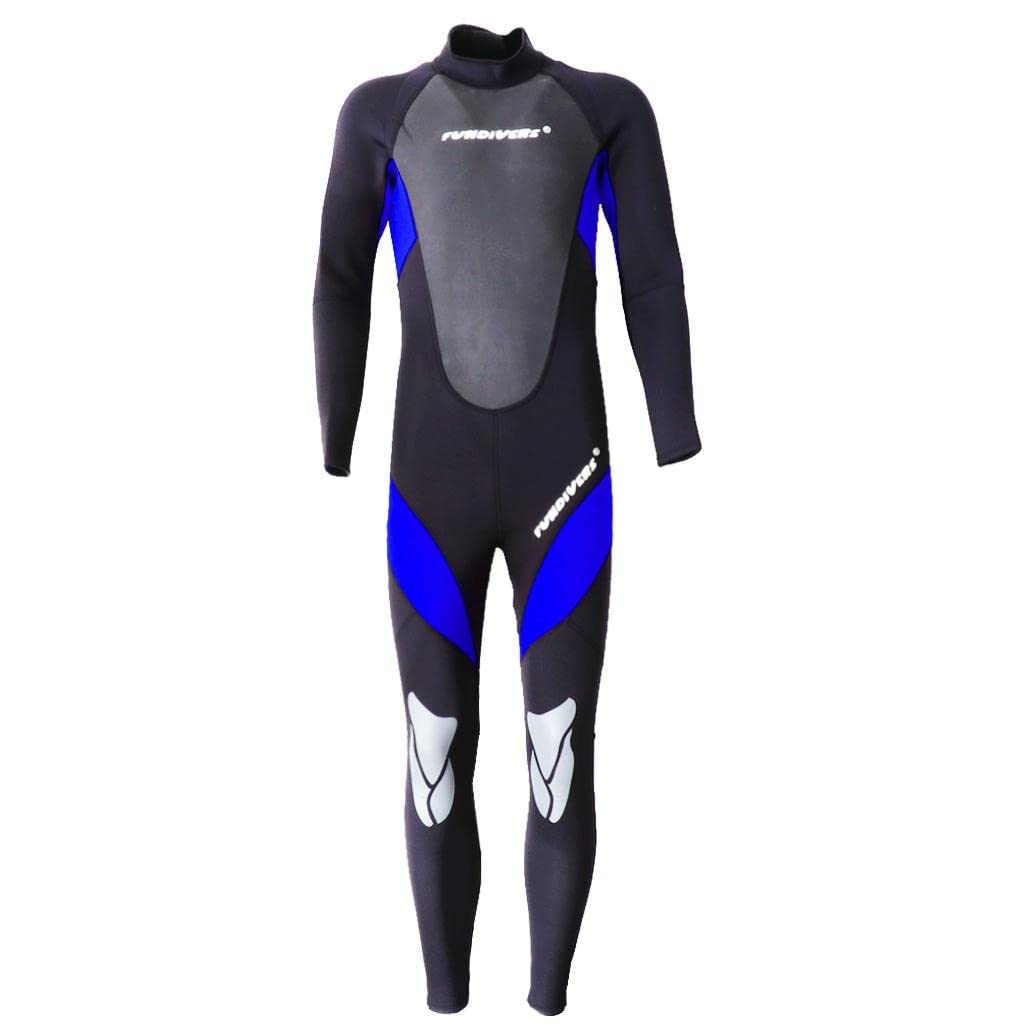 3mm neoprene men wetsuit full body suit for scuba diving swimming blue l