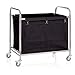 Faimex Wäschewagen Wäschesammler Wäsche Wagen Sortierer Wäschekorb auf Rollen Wäsche Korb mit Wäschesack Rollwagen aus Edelstahl für Schmutzwäsche Sortierer stabil viereckig Trolley Dark XXL