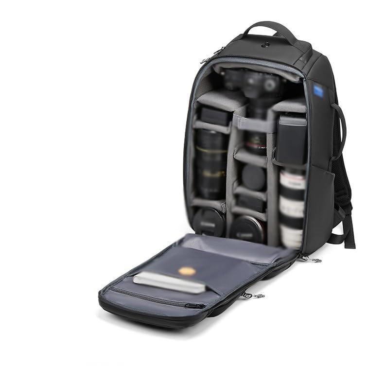 Mochila de fotografía con compartimentos modulares y pack de 3 fundas 7
