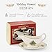Spode Christmas Tree 9 Oz Gravy Boat & Stand - Festive Stoneware Sauce Boat with Tray for Holiday Gatherings, Serveware for Gravy, Sauces & Syrups - Microwave, Dishwasher & Oven Safe
