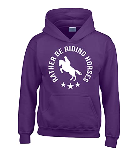 Sweat à capuche Rather Be Riding Horses violet vêtement équitation XS