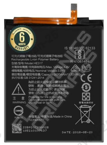 Image of HE317 Battery for Nokia 6 / N6 TA-1000 TA-1003 TA-1021 TA-1025 TA-1033 TA-1039 Battery with 6 Month Warranty*****(X234)
