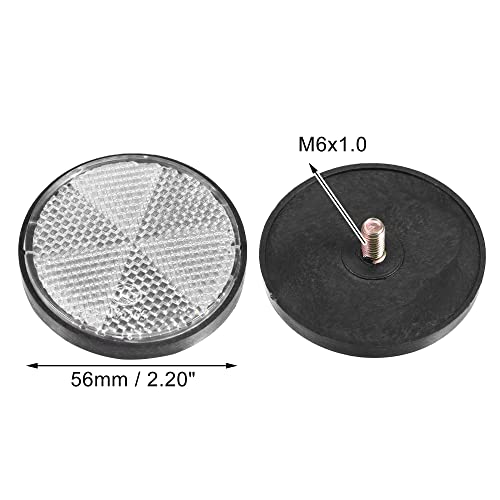 Image of X AUTOHAUX 8 Pcs Round Rear Reflectors Screw on Safety Spoke Reflective Gate Posts Reflector for Cars Trailer Motorcycle Trucks Boat Bicycle Bike White