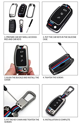 Happyit - Custodia per chiavi dell'auto a 3