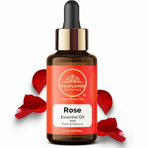 Image of Rose Essential Oil 100% Pure & Natural For Face, Skin, Hair & Body, Aromatherapy, Relaxation, Diffusers, Lotions, Soaps, Perfumes, Mist, Undiluted, No Adulteration 30ml