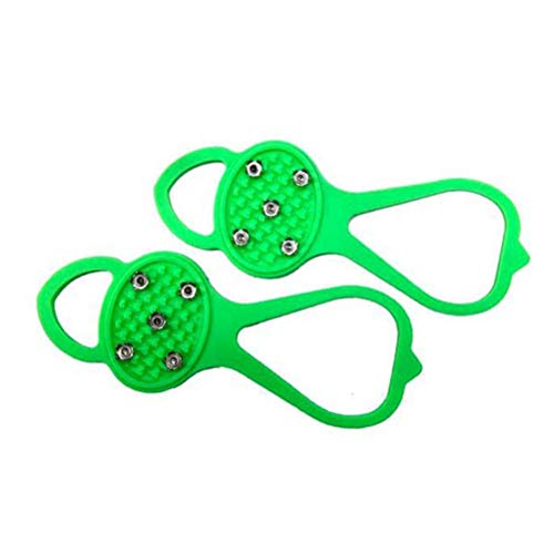 COTTILE Crampones universales 5 Dientes púas de Acero Inoxidable púas de Zapatos Antideslizantes, púas de Hielo, Cadenas de...