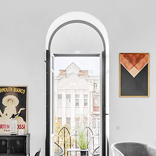 Arch Window Shades Half Circle Window Shades Pleated Blinds Easy Install White Arch Pleated Blinds Filtering Light Fit Prefect For Half Moon Arch Windows 36"-72" (White) #TOP5