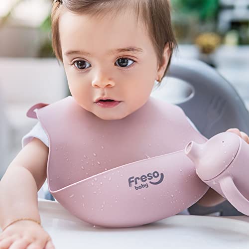 Babador Silicone Freso Baby Alimentação Bebê Introdução Alimentar BLW Impermeável Fecho Ajustável co